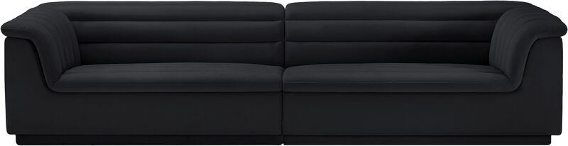 Meridian Furniture Cascade Black Velvet Fabric Modular Sofa image number 4