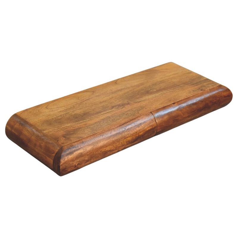 Artisan Furniture Solid Wood Solis Wall-Mounted Console, 2 Drawers, Brown image number 4