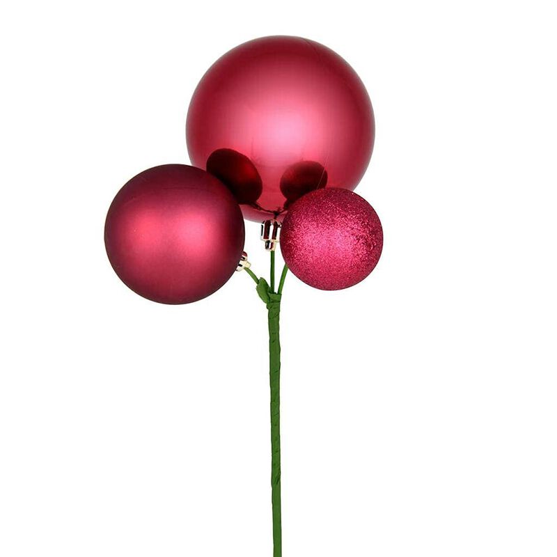 Vickerman 593349-18" Berry Red Pick Christmas Decoration (3 Pack) (N193121) image number 0