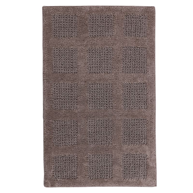 Knightsbridge Square Honeycomb 100% Cotton Reversible Bath Rug 24 X 40 Stone