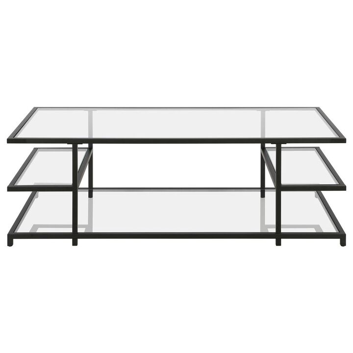 Hudson&Canal Greenwich 54'' Wide Rectangular Coffee Table in Blackened Bronze