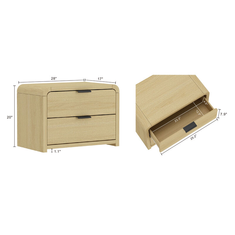 Grace Brown and Black Nightstands (Set of 2)