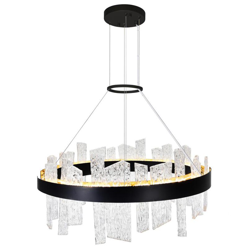 CWI Lighting Guadiana 32 in LED Black Chandelier