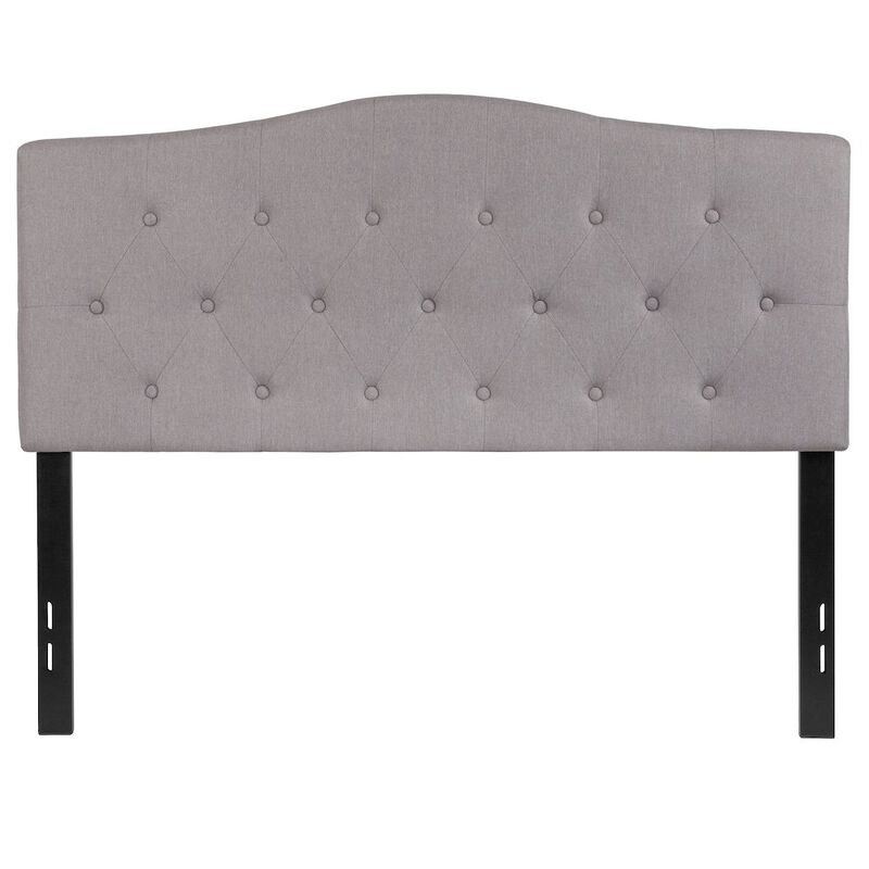 Flash Furniture Tufted Upholstered Full Size Headboard in Light Gray Fabric image number 4