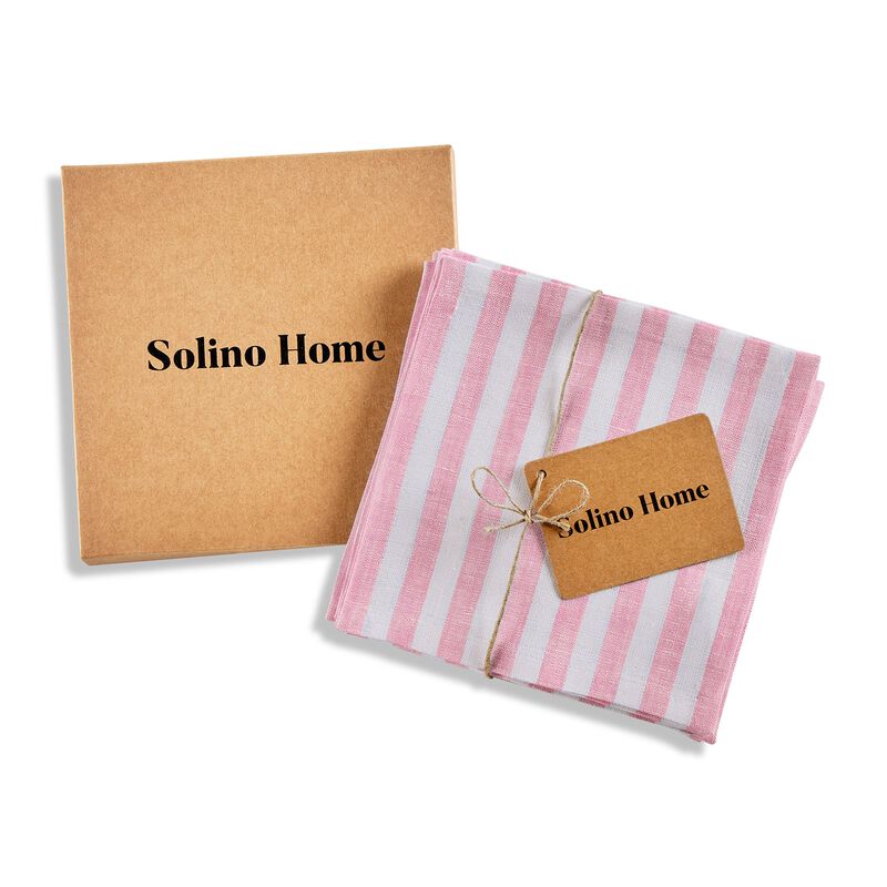 Linen Cocktail Napkins - Amalfi Stripe