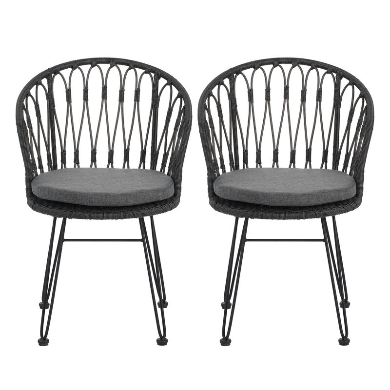 Merax Boho Industrial Patio Dining Chairs