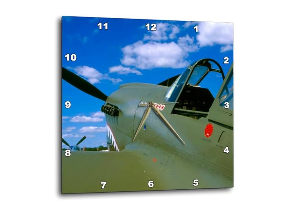 Curtiss War Hawk Plane Bernard Wall Clock 15 Inch Home Decor