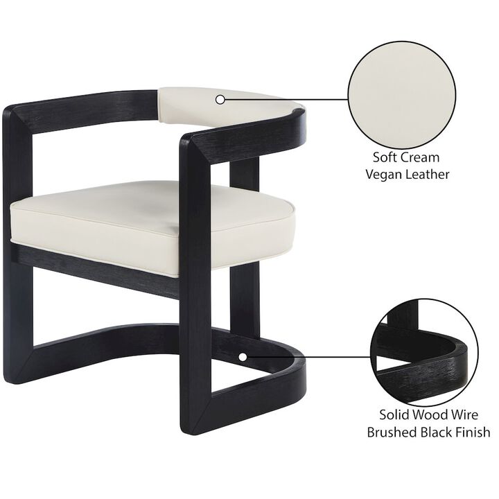 Meridian Furniture Manchester Cream Vegan Leather Dining Chair