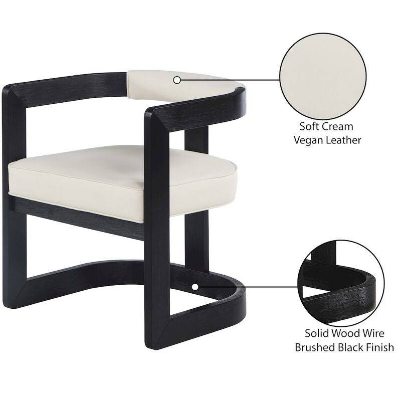 Meridian Furniture Manchester Cream Vegan Leather Dining Chair