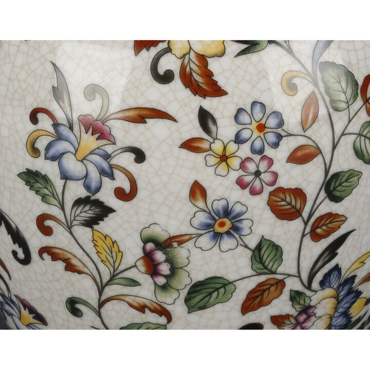 Aa Importing 10 Jar With Lid, Floral Design