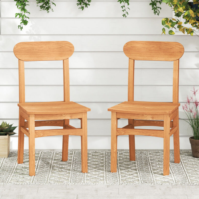 Outdoor Patio Teak Wood Chair Single Piece image number 1