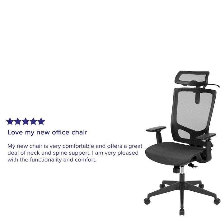 Flash Furniture Mesh Office Chair with Synchro-Tilt in Black