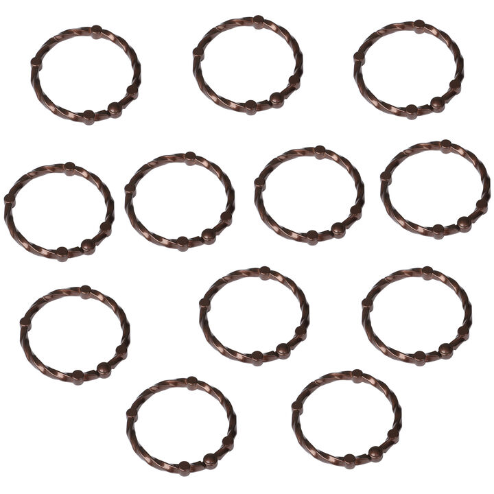 Utopia Alley Rust-Proof Zinc Twisted Shower Curtain Hooks with Clasp Closure, Shower Hooks Hangers for Bathroom, Kitchen Utensils, Curtains, Clothing, Towels etc - Set of 12