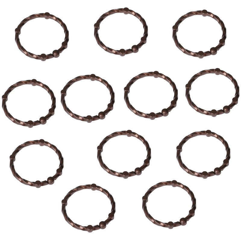 Rust-Proof Twisted Shower Curtain Hooks with Clasp Closure, Set of 12 image number 1