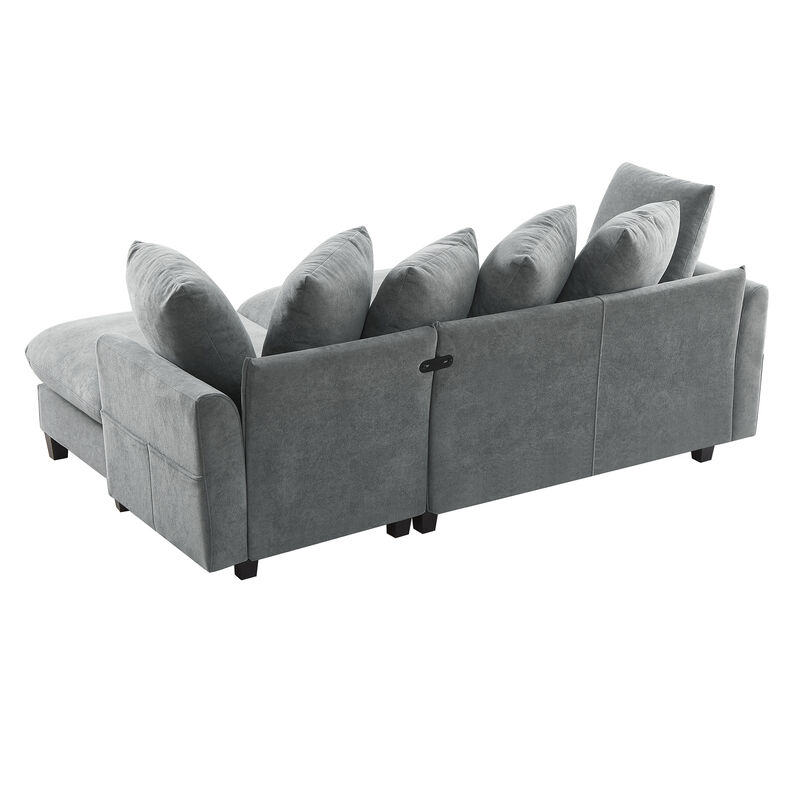 Merax Sectional Sofa L-shaped Sofa Upholstered Sectional Sofa with Ample Storage Space
