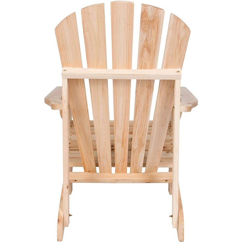 QuikFurn Ergonomic Natural Cedar Wood Adirondack Chair image number 3