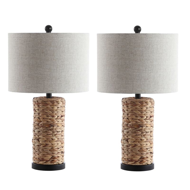 Elicia 25" Sea Grass LED Table Lamp, Natural (Set of 2)
