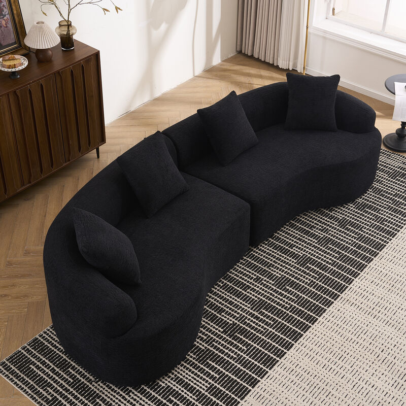 Merax Curved Boneless Sofa Couches Sleeper for Living Room