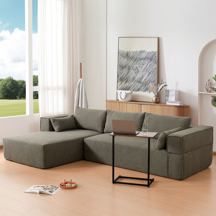 Merax Fully Compressed Modular Sectional Sofa with 1 Side Table