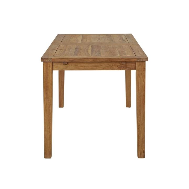 Extendable Outdoor Patio Teak Dining Table, Elegant Design, Durable Construction