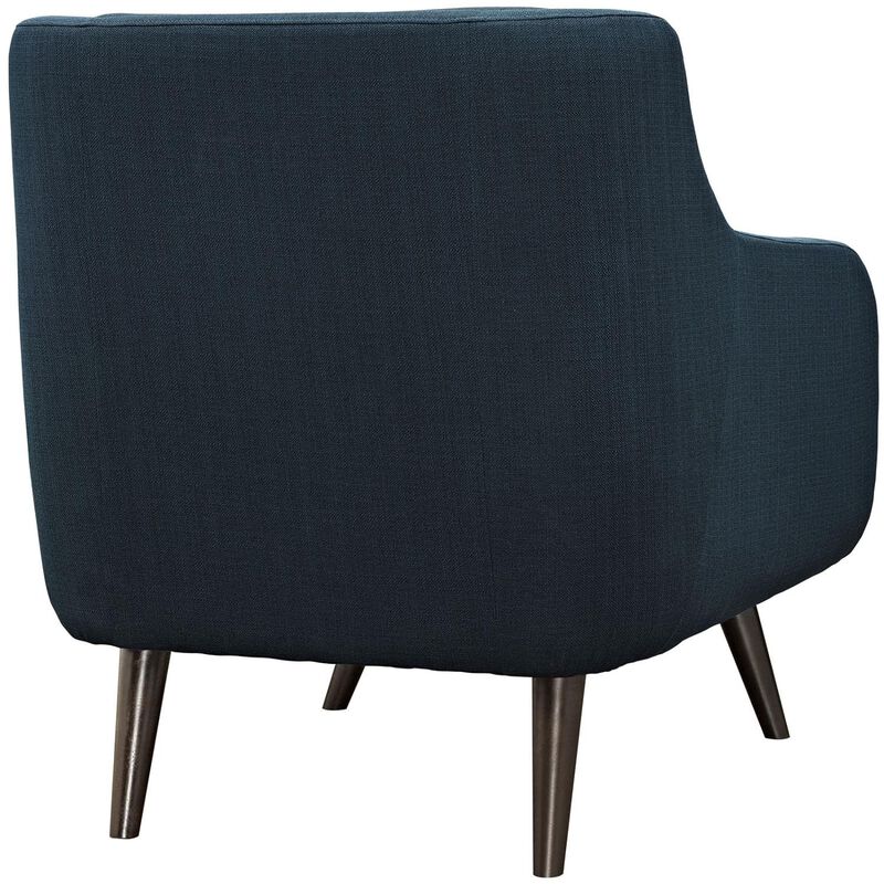 Modway Verve Upholstered Fabric Mid-Century Accent Arm Lounge Chair in Azure
