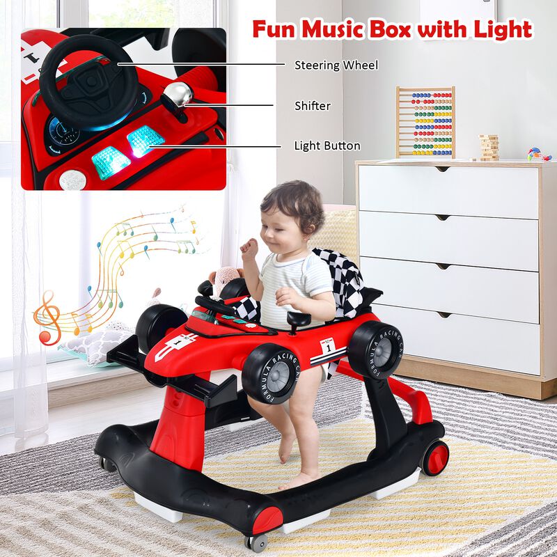 Multi-Functional 4-in-1 Foldable Baby Push Walker with Adjustable Height Settings