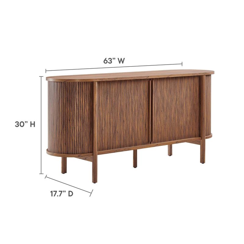 Modway Cadence 63 Inch Fluted Sideboard - Versatile Buffet Stand - Modern TV Console - Credenza with Storage - Entryway Cabinet - High TV Stand image number 2