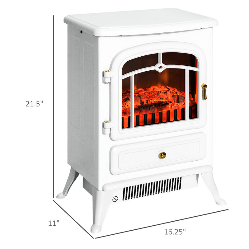 22" Electric Fireplace Heater, Freestanding Fireplace Stove with Realistic LED Flames and Overheating Protection image number 4