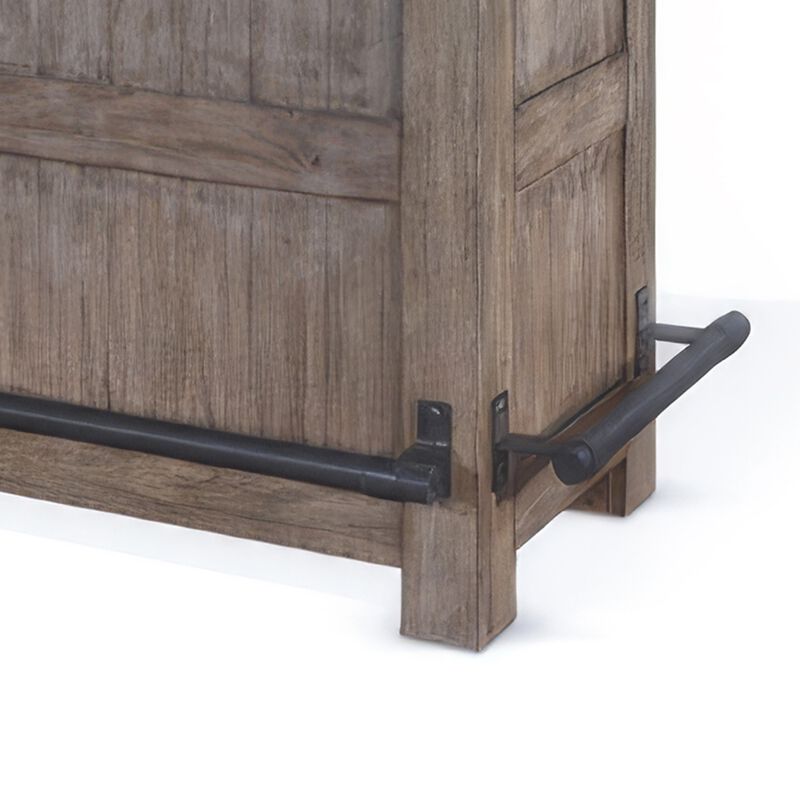 Yael Bar Cabinet Table, Shelves, Pull Out Tray, 80 Inch, Taupe Brown