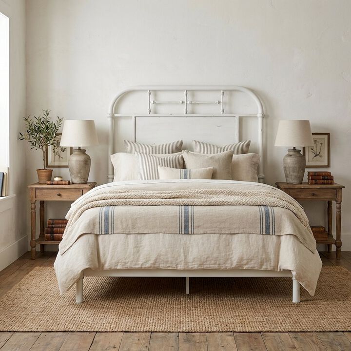 Liberty Furniture Distressed Metal Twin Headboard Vintage Style Metal Tube Frame