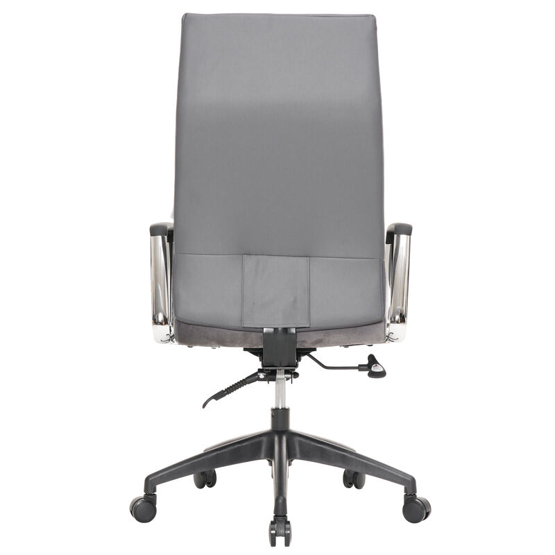 LeisureMod Hilton Modern High Back Leather Conference Office Chair with Adjustable Height & Swivel &ndash; Ergonomic and Stylish Office Seating