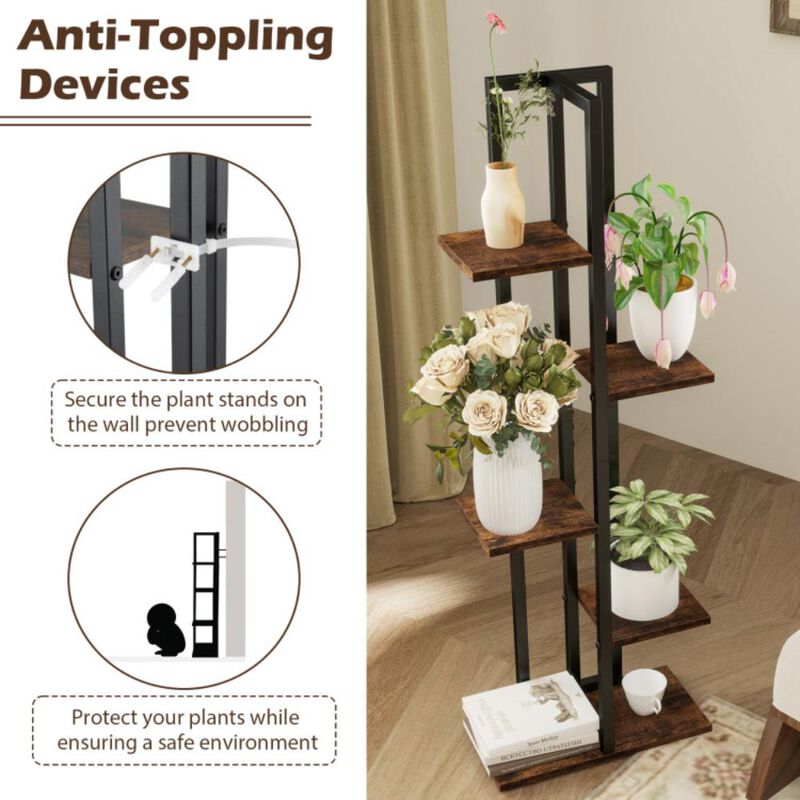 Hivvago 3 Pieces Tall Wood Plant Stand Set 4+5+6-Tier Indoor Flower Stands