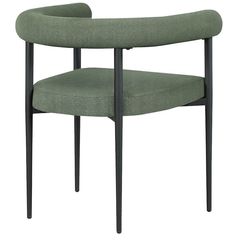 Meridian Furniture Louie Green Boucle Fabric Dining Chair, Set of 2