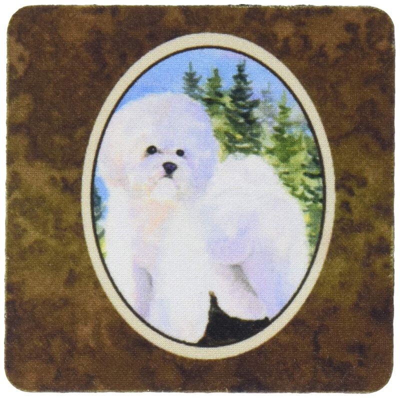 Caroline's Treasures SS8916FC Bichon Frise Foam Coasters (Set of 4), 3.5 H x 3.5 W, Multicolor
