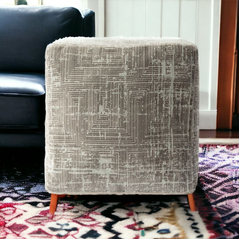 Upholstered Polyester Blend Ottoman for Bedroom or Lounge Accent
