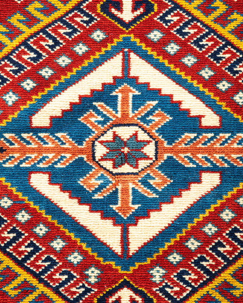 Tribal, One-of-a-Kind Hand-Knotted Area Rug  - Orange, 5' 1" x 7' 1"