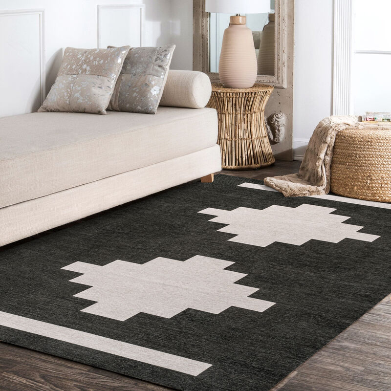 Adriel Geometric Tribal Medallion Machine Washable Area Rug image number 5
