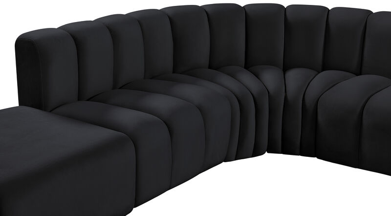Meridian Furniture Arc Black Velvet Modular Sofa image number 6