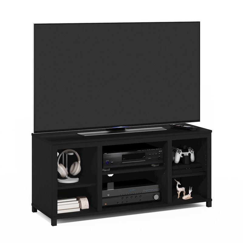 Classic TV Stand with Shelves for TV up to 55 Inch, Americano