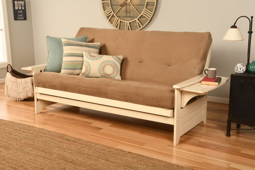 Phoenix Frame in Antique White Finish includes Linen Cocoa Mattress