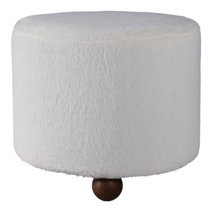 20" Faux Fur Ottoman