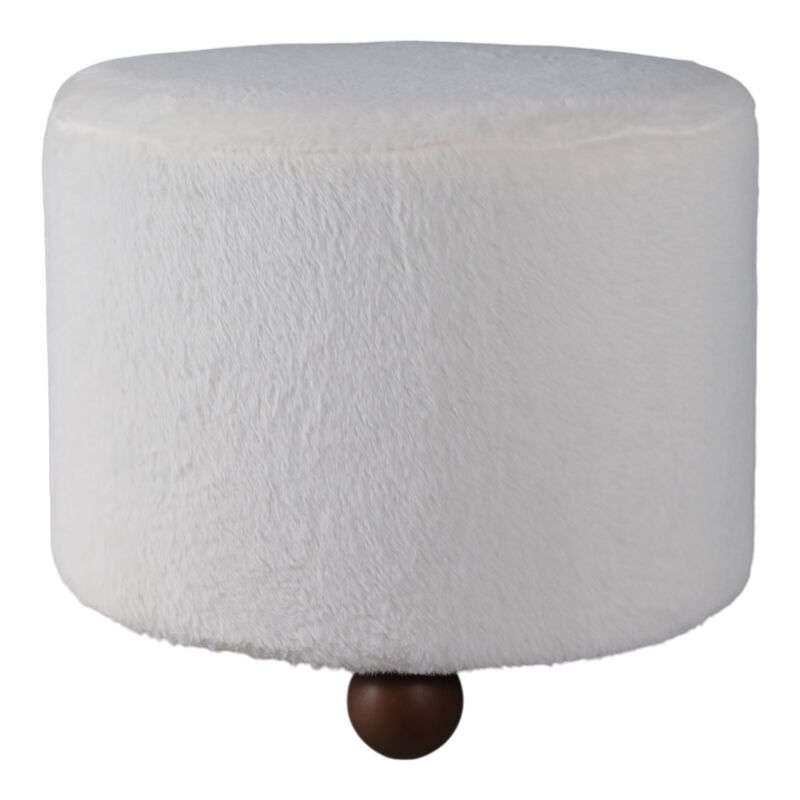 20" Faux Fur Ottoman image number 0
