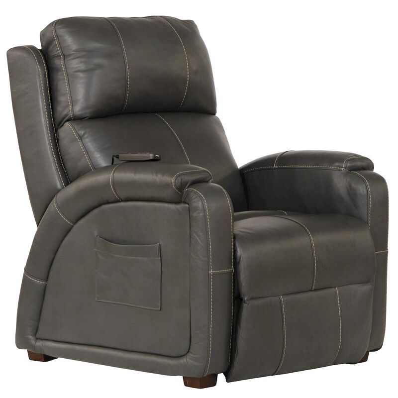 Catnapper Reliever Leather Power Lay Flat Recliner with Power Adjustable Headrest