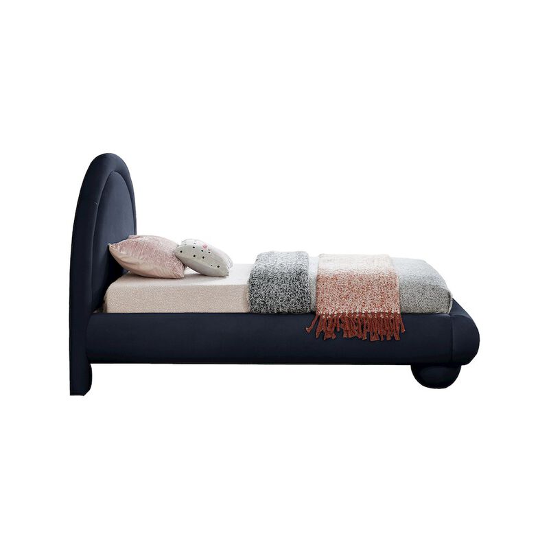 Meridian Furniture Madrid Navy Velvet Twin Bed