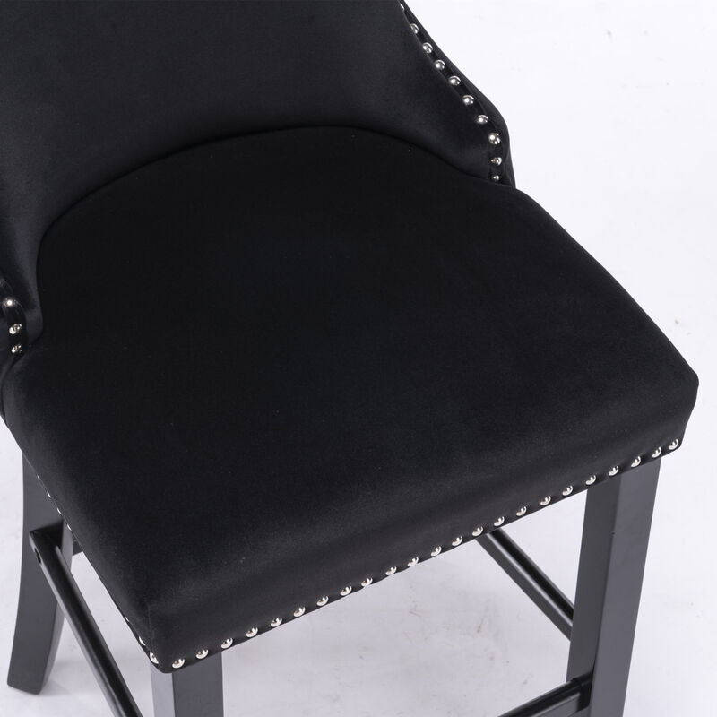 Streamdale Modern Velvet Wingback Bar Stools, Set of 2 image number 7