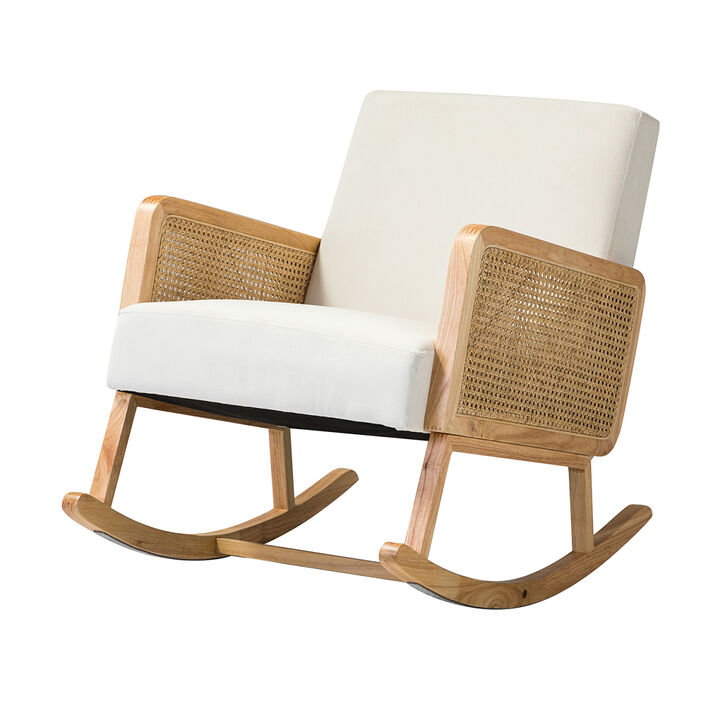 Trachin Rocking Chair with Rattan Arms