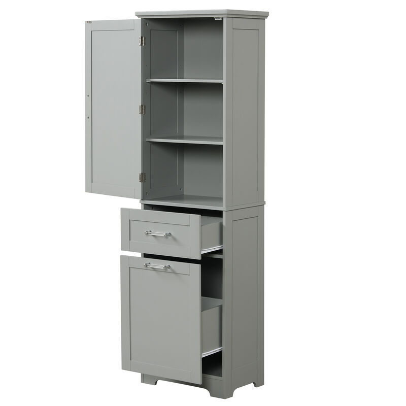 Merax Tall Bathroom Storage Cabinet with Adjustable Shelf