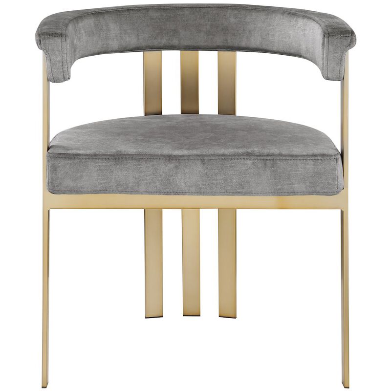 Meridian Furniture Marcello Grey Velvet Dining Chair, Set of 2