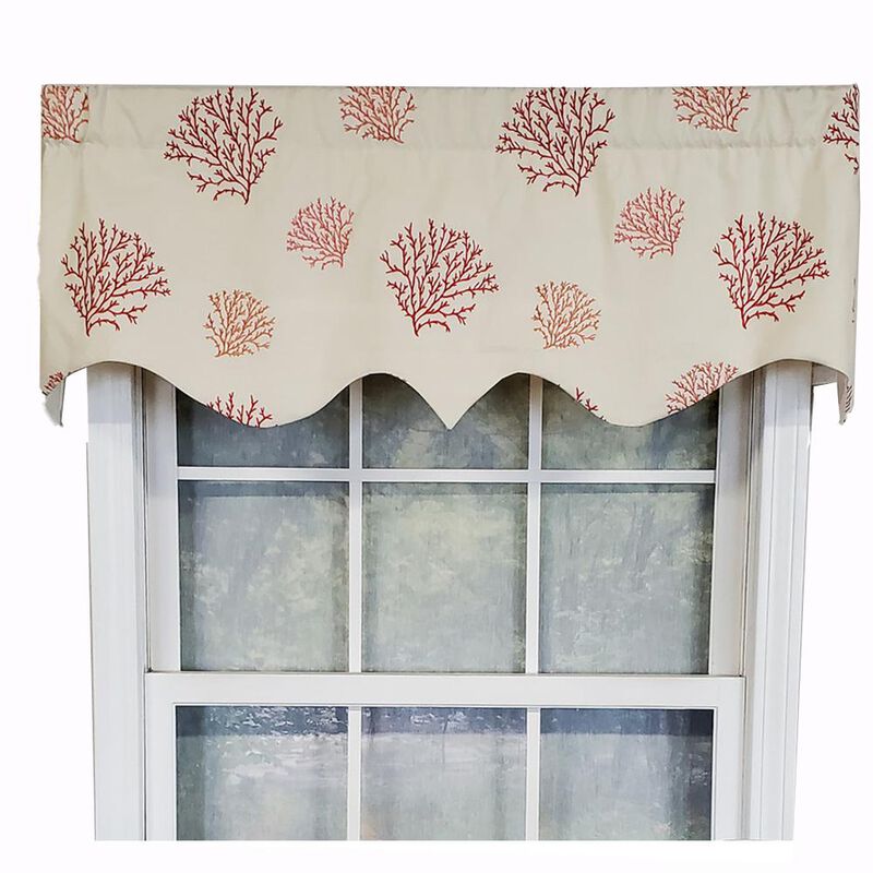 RLF Home Luxurious Modern Design Classic Deep-Sea Regal Style Window Valance 50" x 17" Coral