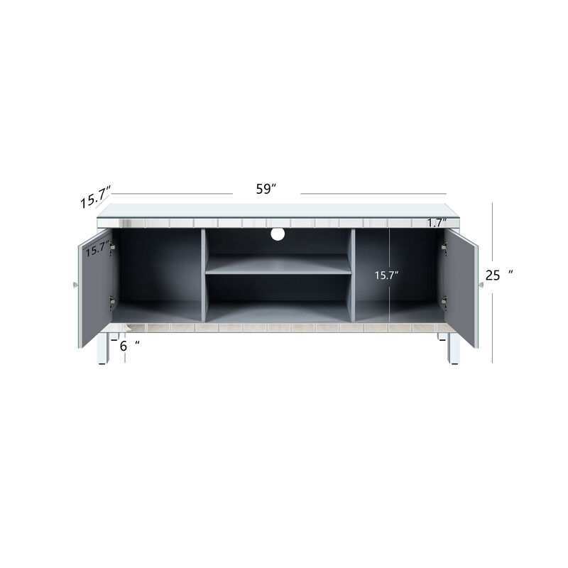 TATEUS Mirrored TV Stand image number 3